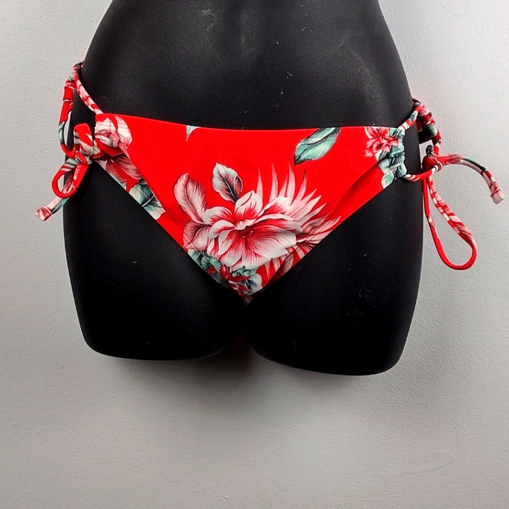 Floral Red Bikini Bottom